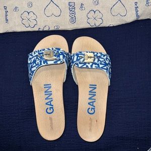 Ganni x dr scholls classic logo clog sandals and dustbag